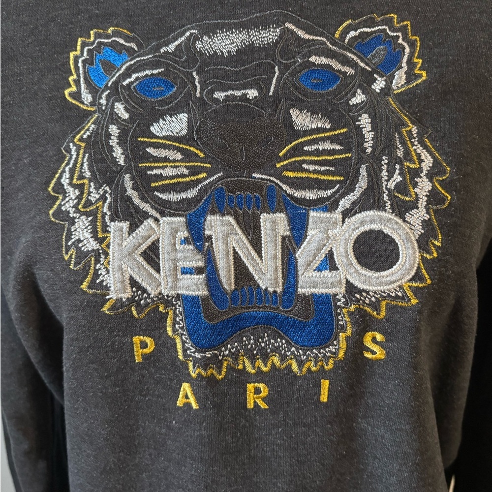 Kenzo charcoal crewneck sweatshirt with tiger embroidery - Picture 2 of 6